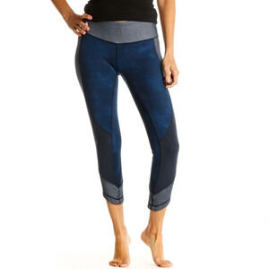 Lululemon Wunder Under Cropped Leggings Sashiko Inkwell Denim Blue - Size 6